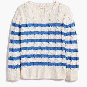 Crewcuts Girls' striped cable-knit sweater
